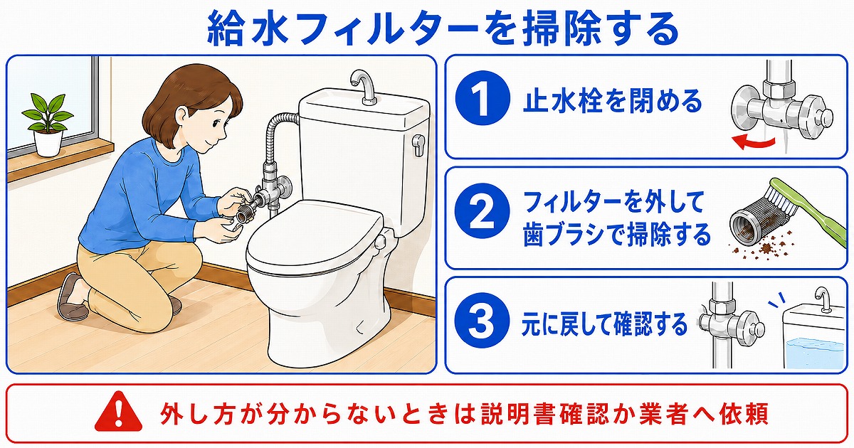 給水フィルター(ストレーナー)を掃除する