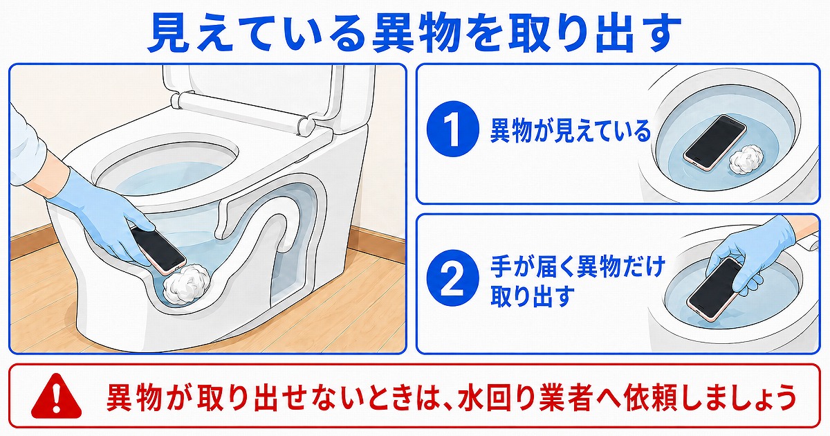 見えている異物を取り出す