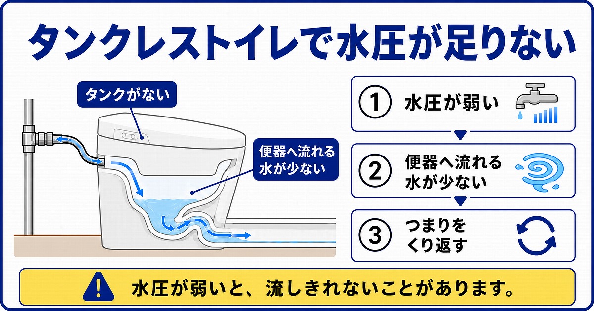 タンクレストイレで水圧が足りていない
