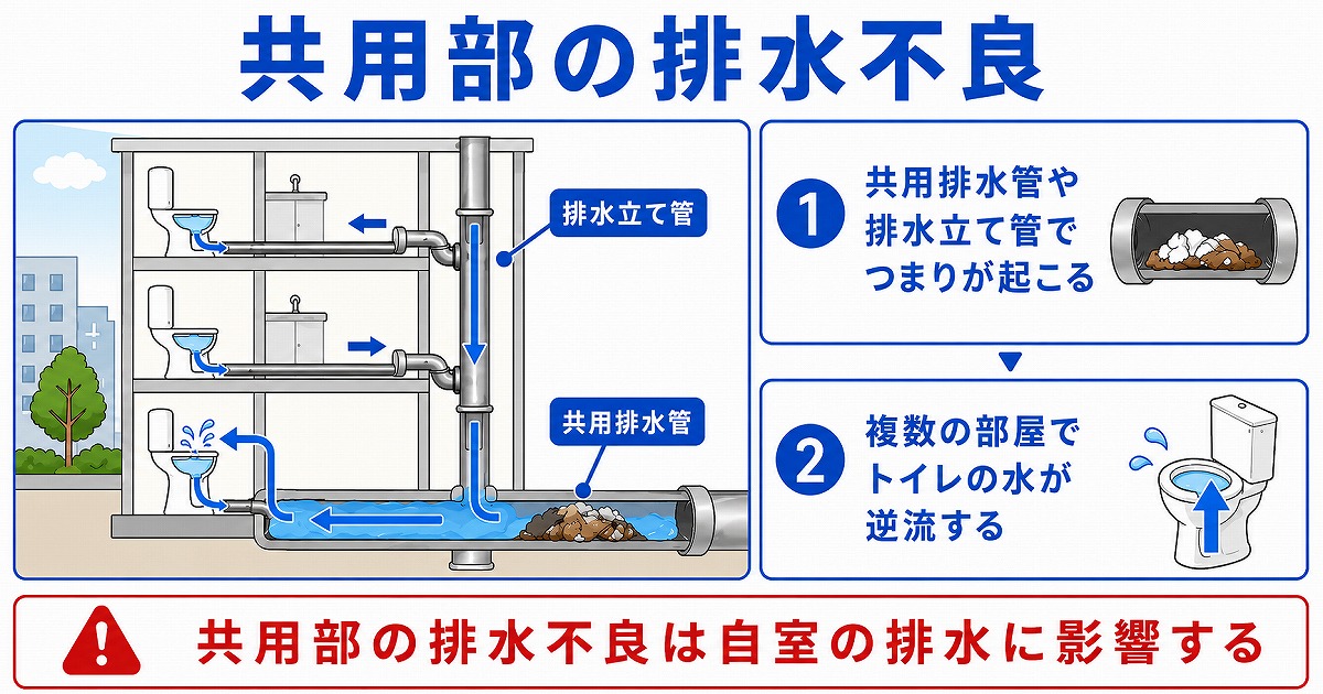 共用部の排水不良