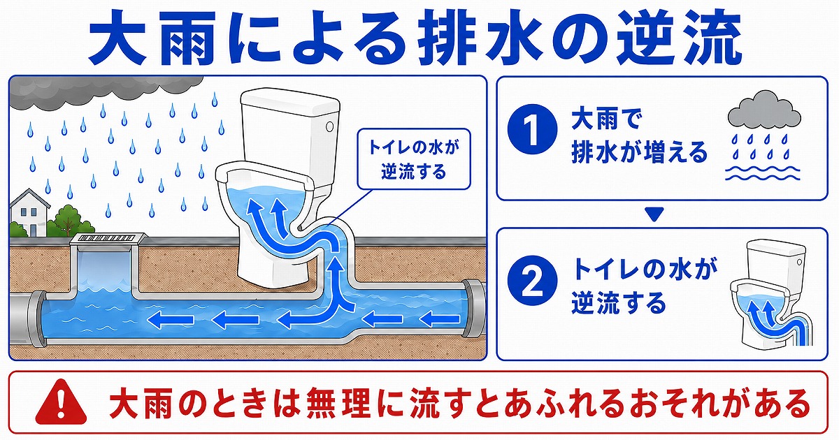 大雨による排水の逆流