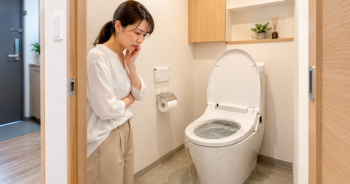 トイレが逆流して困っている女性