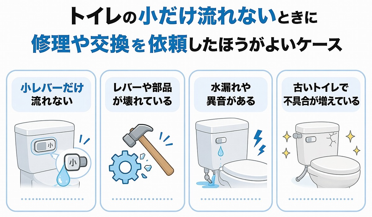 修理や交換を依頼した方がよいケースの図解