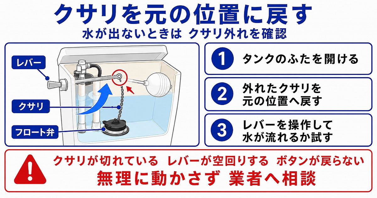 クサリを元の位置に戻す