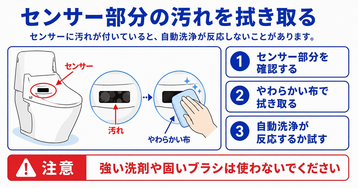 センサー部分の汚れを拭き取る