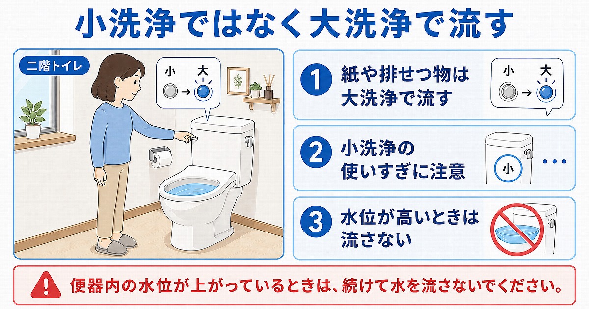 小洗浄ではなく大洗浄で流す