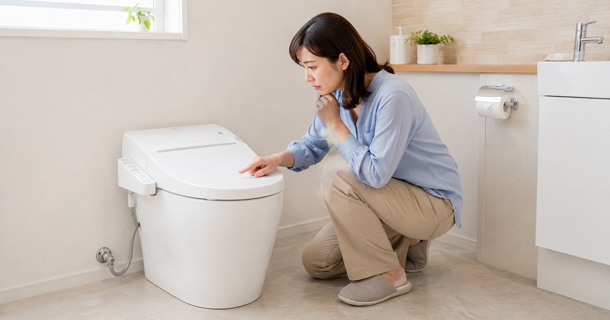 タンクレスや自動洗浄付きトイレで水が流れないときの対処法(女性)