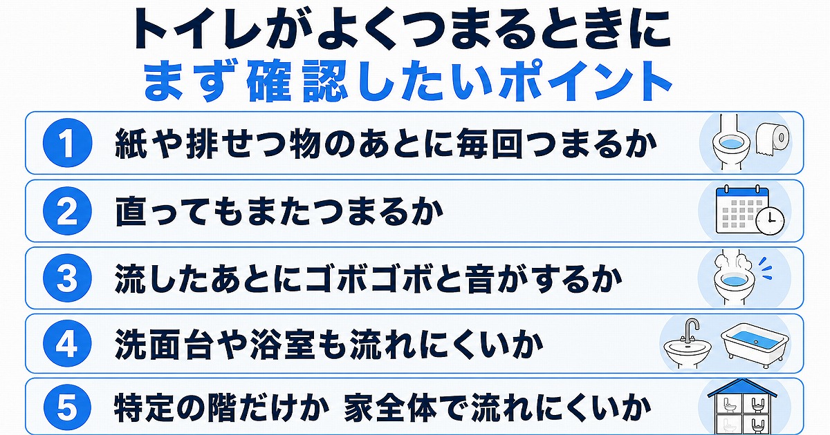 トイレがよくつまるときのチェックポイント