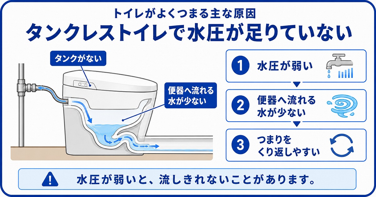 タンクレストイレで水圧が足りていない