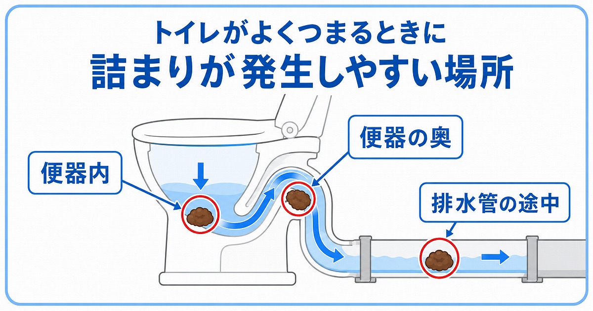トイレがよくつまる主な原因