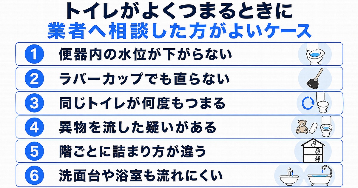 水回り業者へ相談した方がよいケース