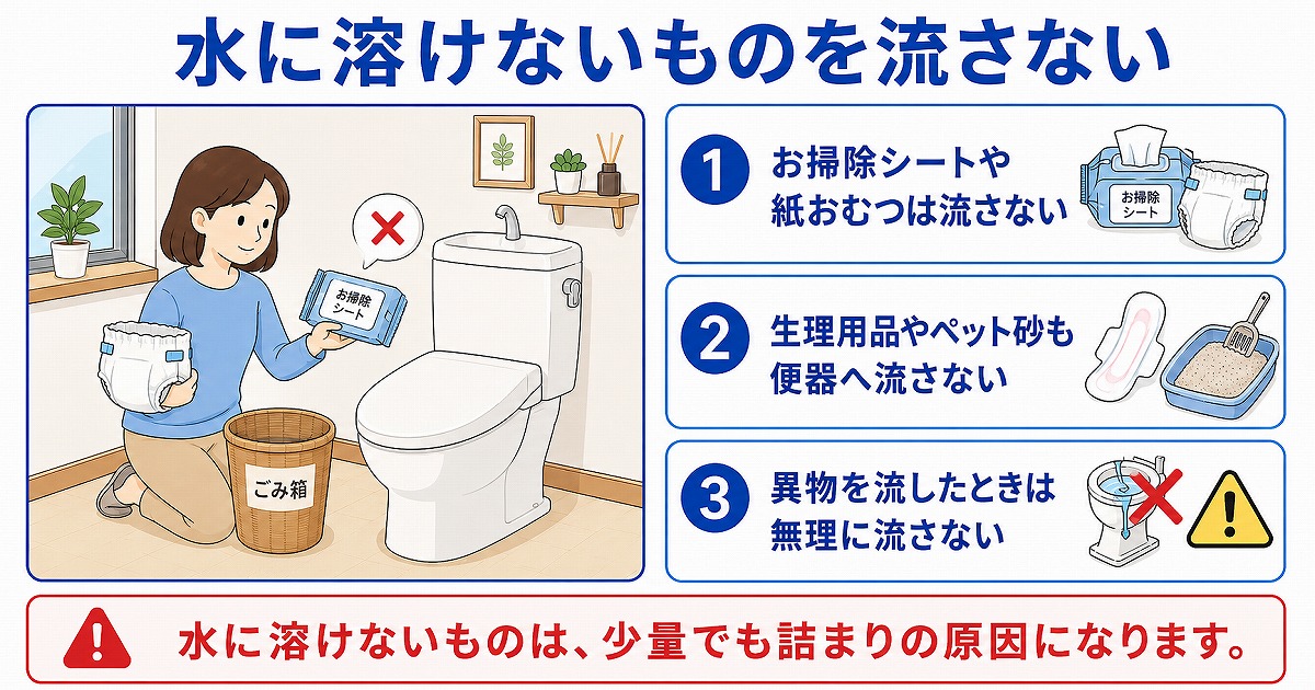 水に溶けないものを流さない