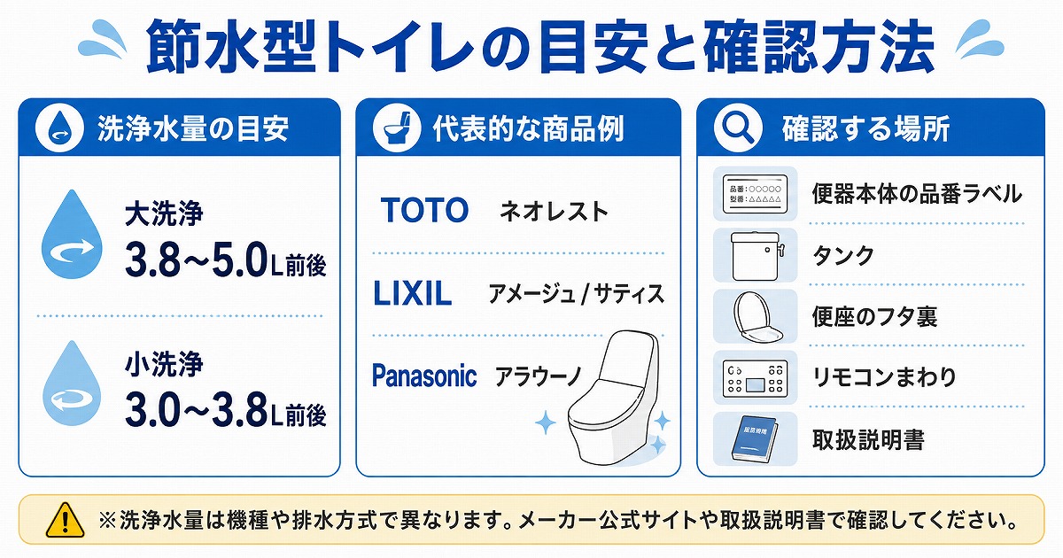 節水トイレの目安と確認方法