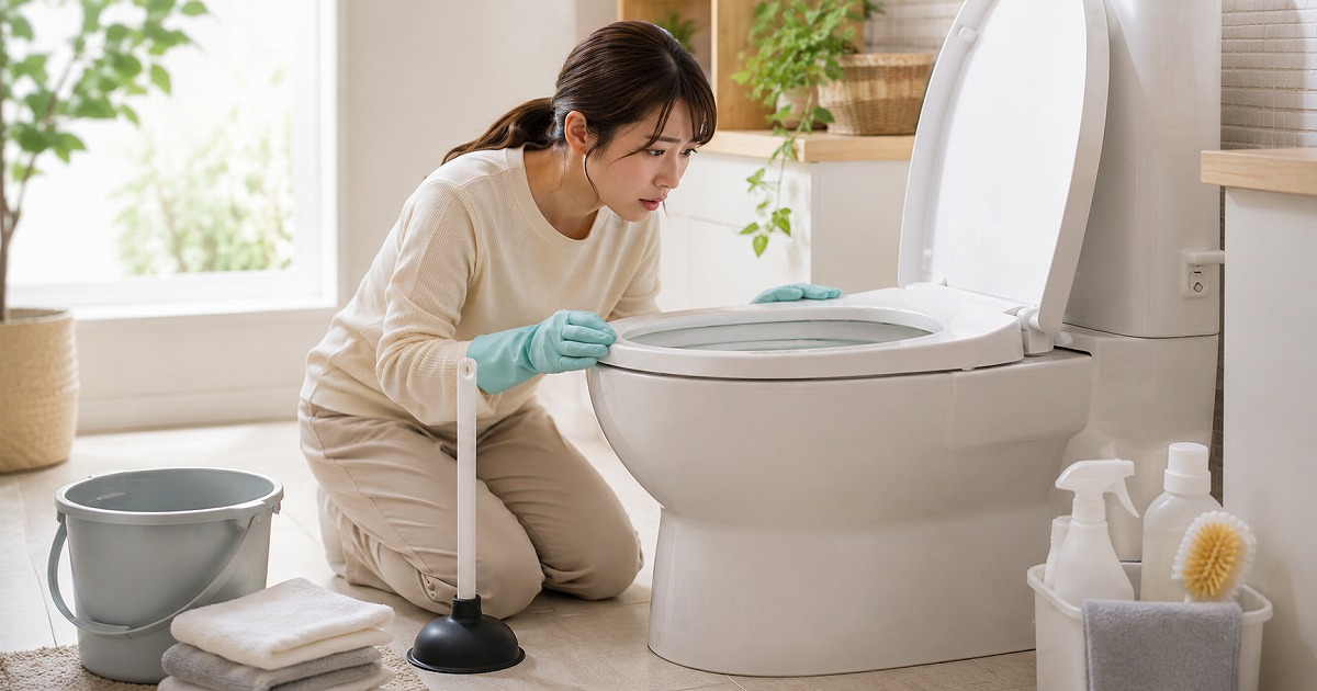 トイレの水位が高いときに自分でできる対処法