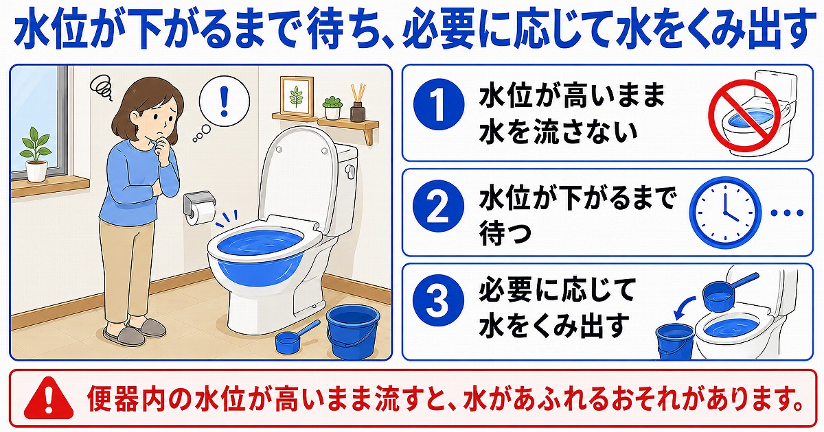 水位が下がるまで待つ