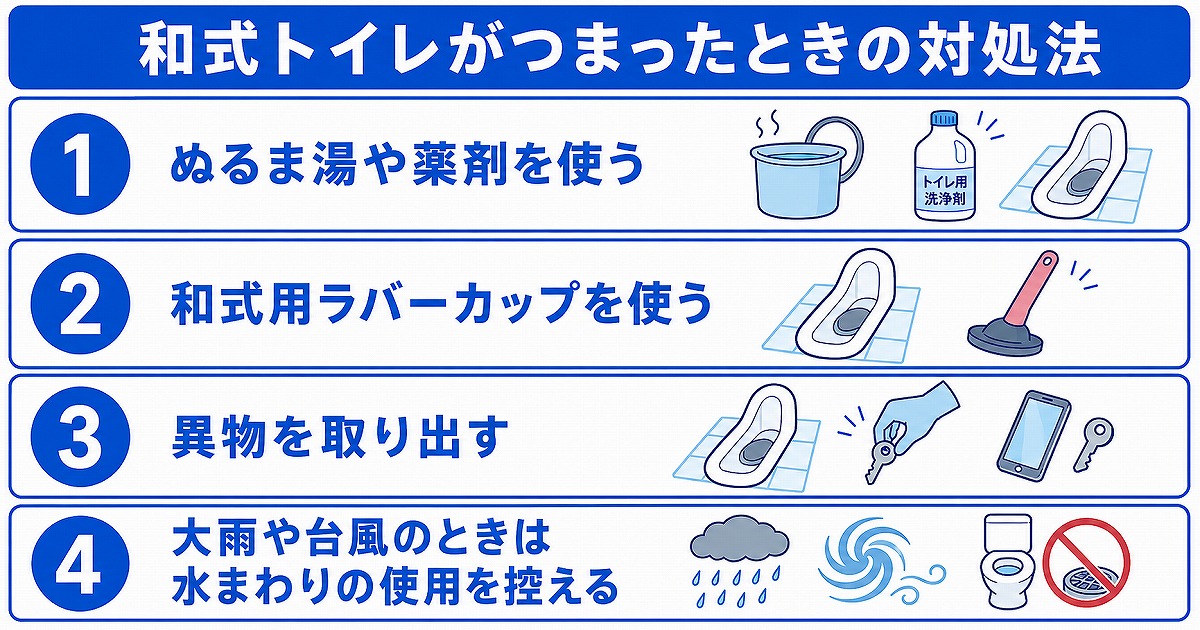和式トイレがつまったときの対処法