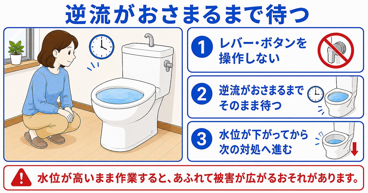 逆流がおさまるまで待つ