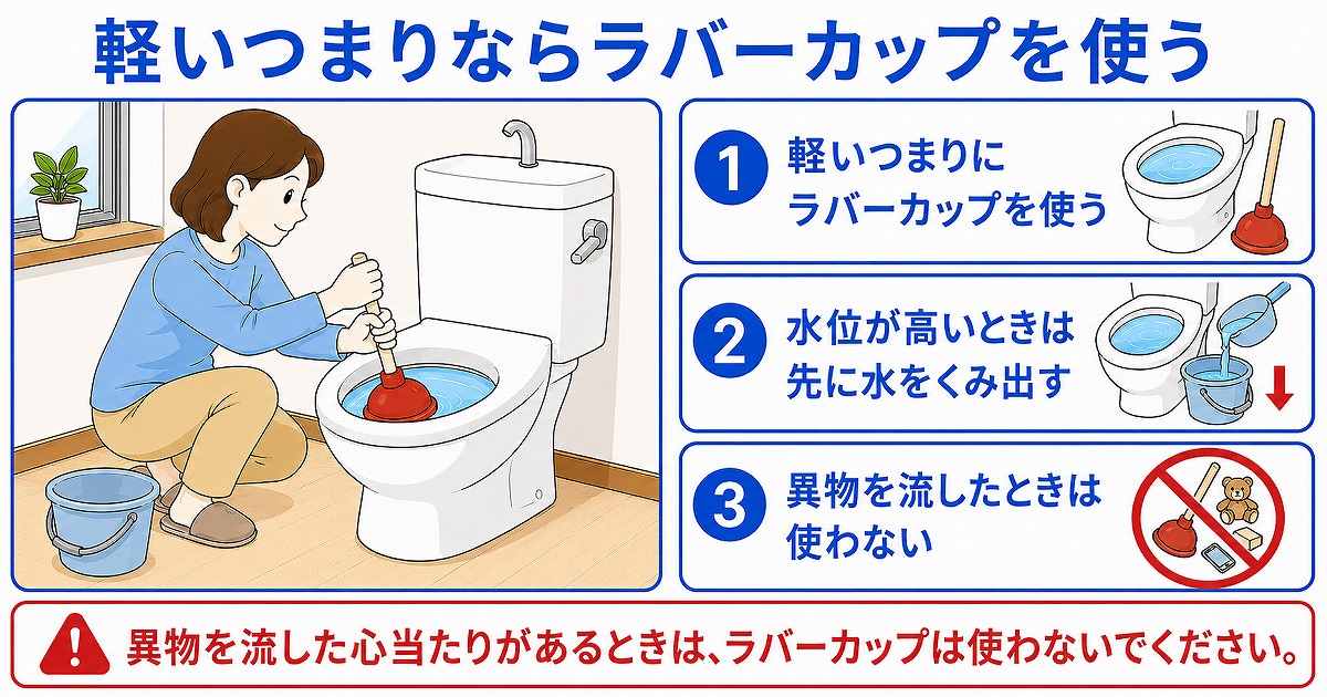 軽いつまりならラバーカップを使う