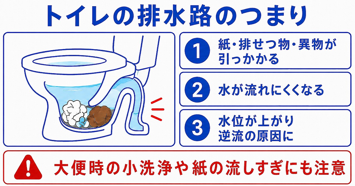 トイレの排水路のつまり