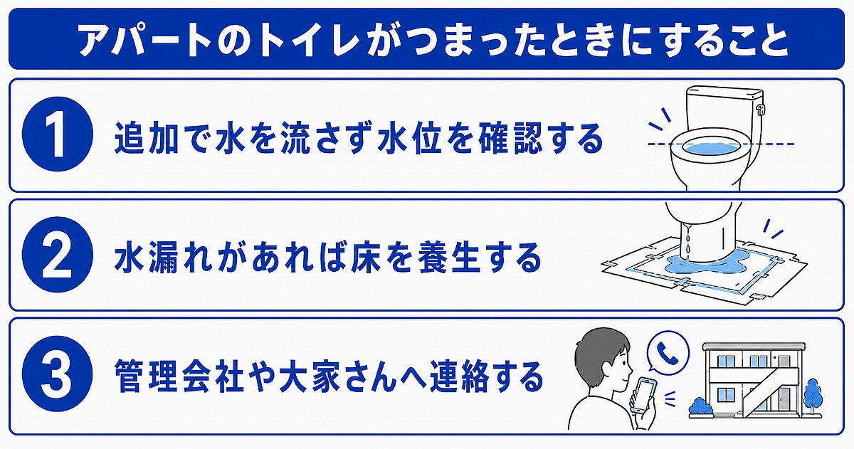 アパートのトイレがつまったときにすること