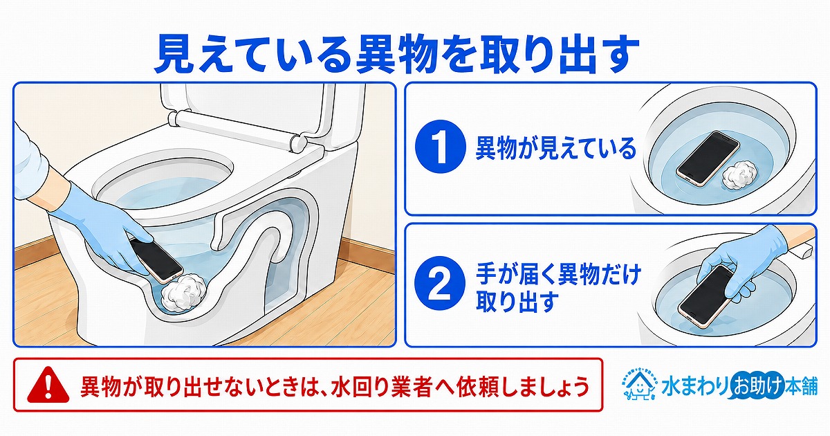 見えている異物を取り出す