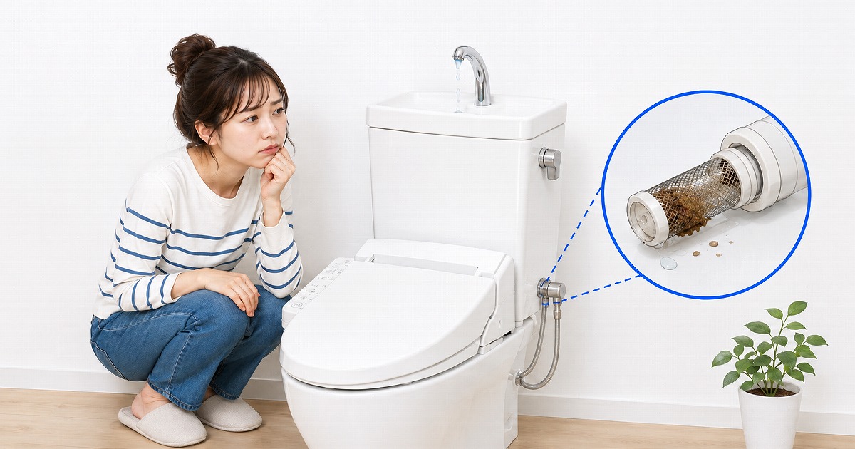 ストレーナー詰まりで悩む女性