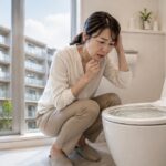 マンションのトイレが詰まり困る女性